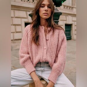 Sézane Emile Cardigan, mottled pink, small